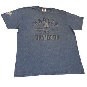 Harley-Davidson Dealer T-Shirt Men’s XL Lawless Renton WA Blue Graphic Tee 2014